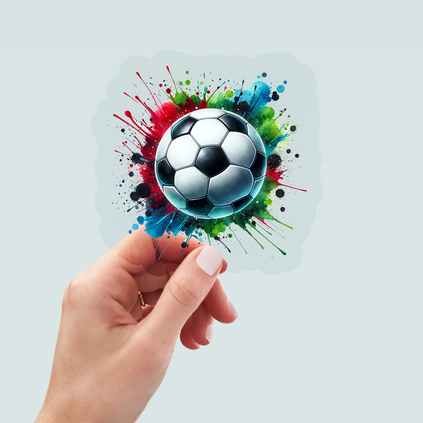 Bügelbild "Fußball rot grün blau" in 6 verschiedenen Größen
