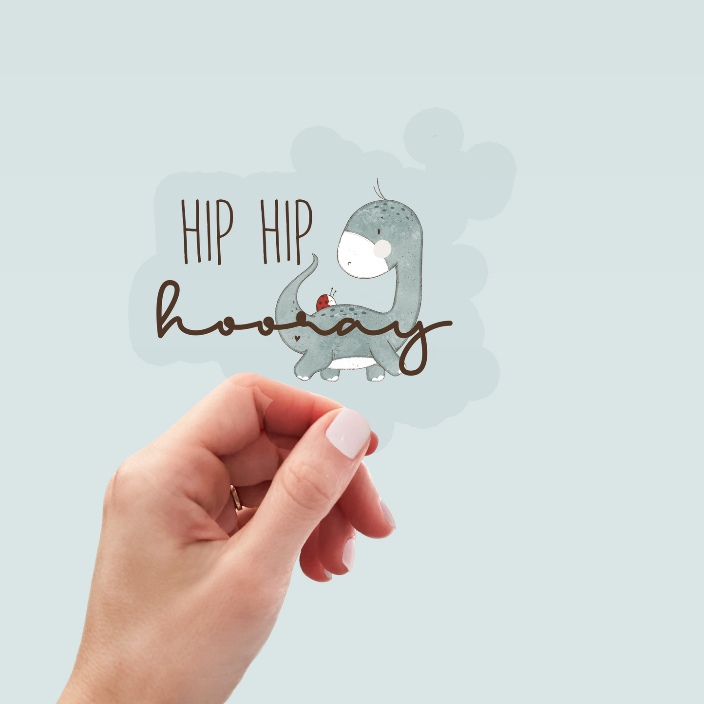 Bügelbild "Hip Hip Hooray Dino" in 6 verschiedenen Größen