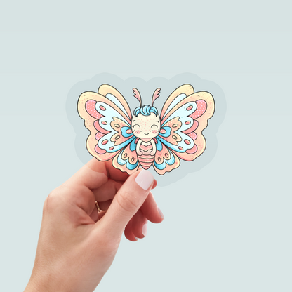 Bügelbild "Lächelnder Schmetterling bunt" in 6 verschiedenen Größen