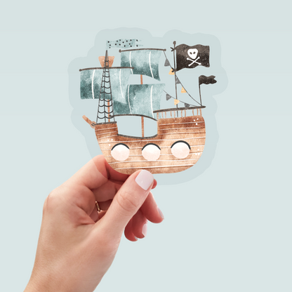 Bügelbild "Piratenschiff" in 6 verschiedenen Größen