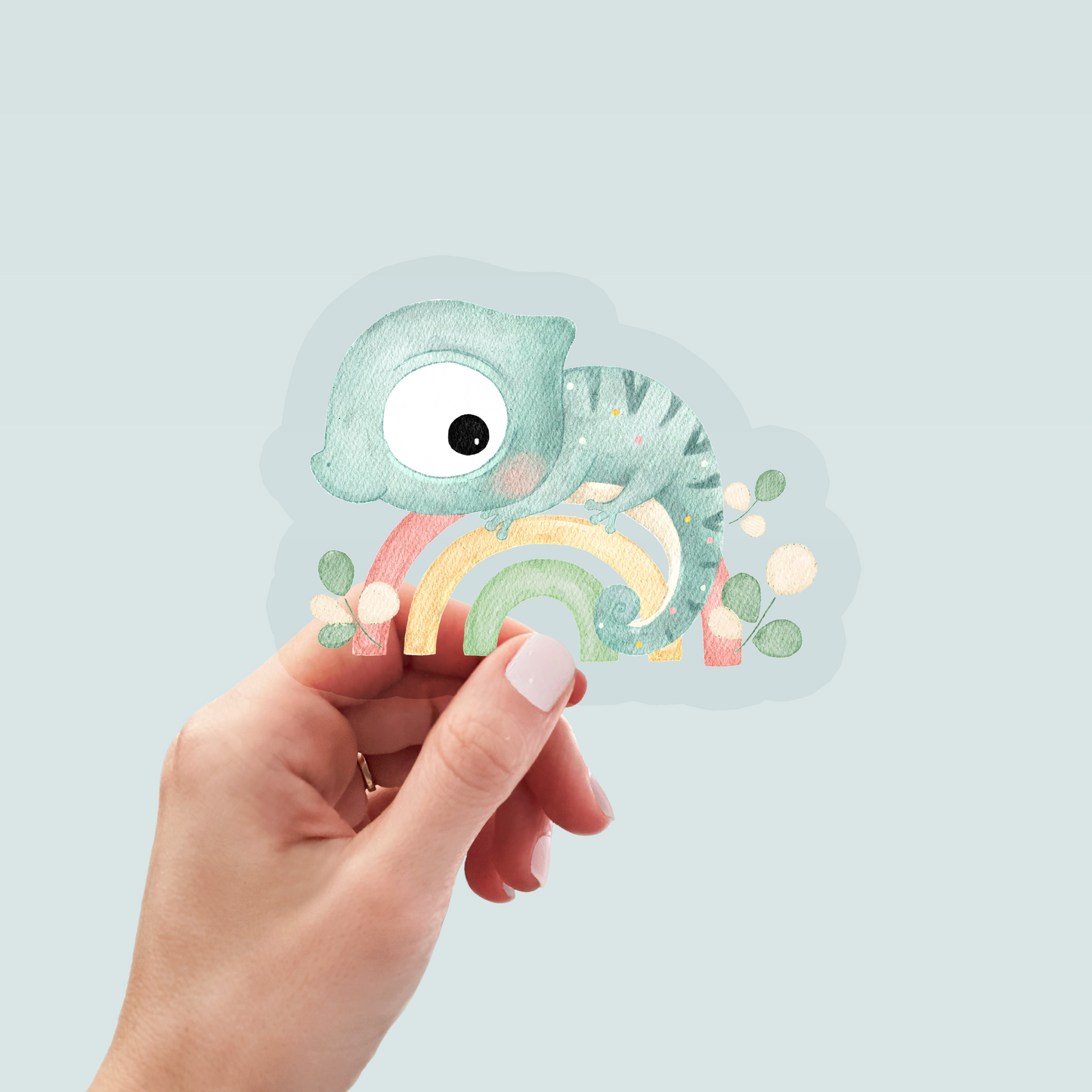 Bügelbild "Rainbow Chameleon" in 6 verschiedenen Größen