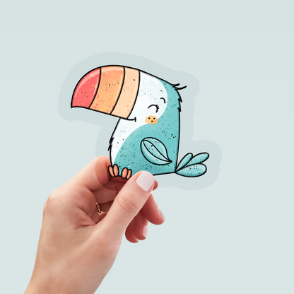Bügelbild "Smiling Tucan mint" in 6 verschiedenen Größen