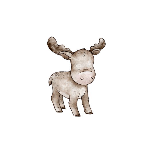 Bügelbild "Little Moose" in 6 verschiedenen Größen