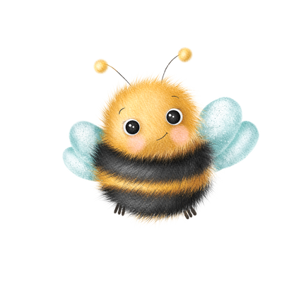 Bügelbild "Pummel Hummel" in 6 verschiedenen Größen