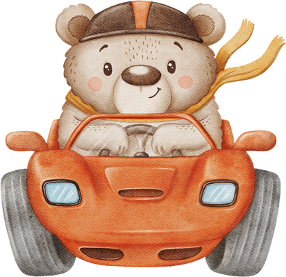 Bügelbild "Speedy Bear" in 6 verschiedenen Größen