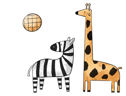 Bügelbild "Sarifari Zebra und Giraffe" in 6 verschiedenen Größen