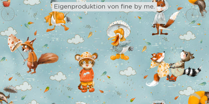 Lagerware: Bio Sommersweat „Spaß im Regen“ exklusive Eigenproduktion Bio Sommersweat, 95% Baumwolle, 5% Elasthan,
