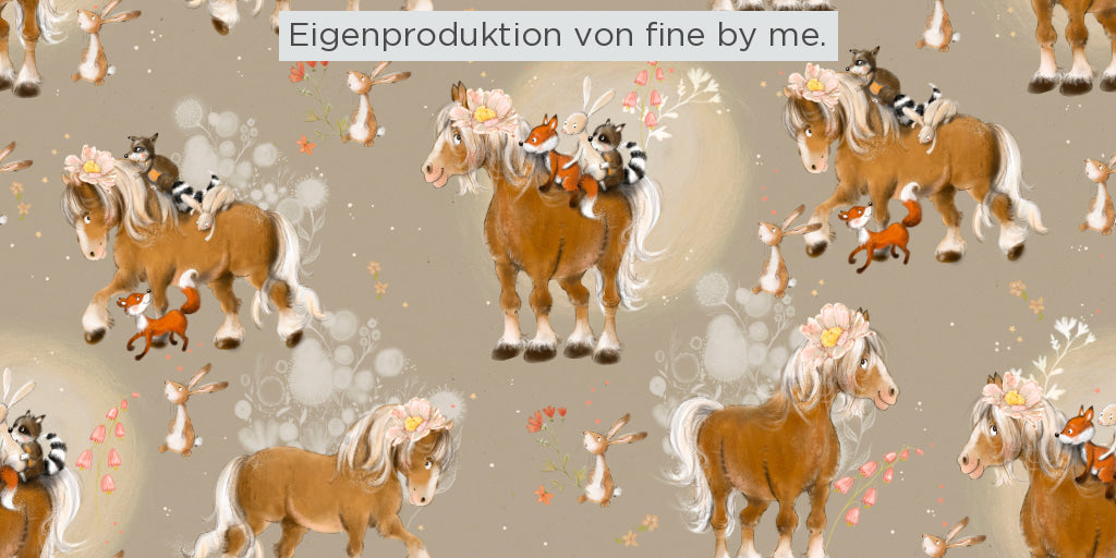 Lagerware: Bio Sommersweat „Tierfreunde“ exklusive Eigenproduktion Bio Jersey, 95% Baumwolle, 5% Elasthan, 260g/m²,