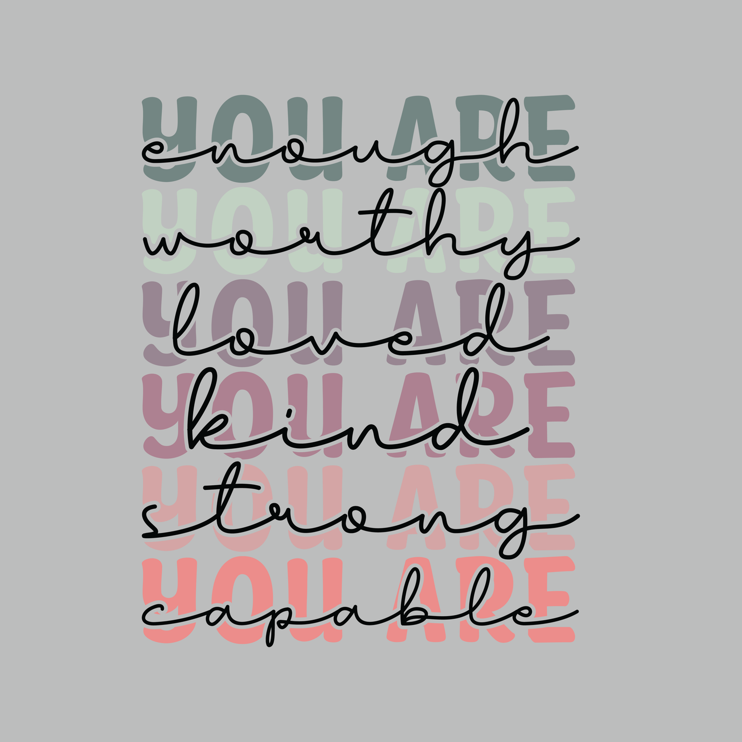 Bügelbild "You are..." in 6 verschiedenen Größen