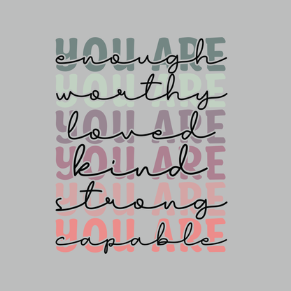 Bügelbild "You are..." in 6 verschiedenen Größen