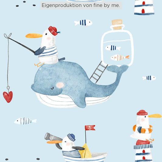 Stoffübersicht „Let's Go Fishing lightblue“