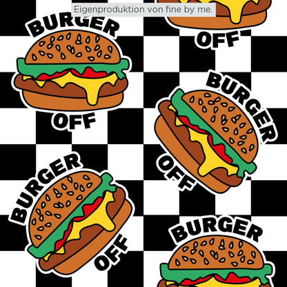 Stoffübersicht „Burger off"