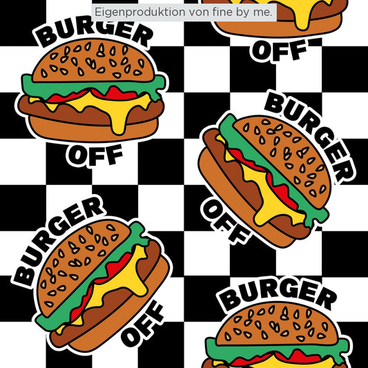 Stoffübersicht „Burger off"