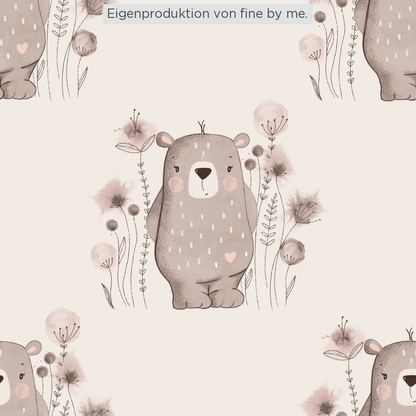 Stoffübersicht „Blumenbärchen beige“