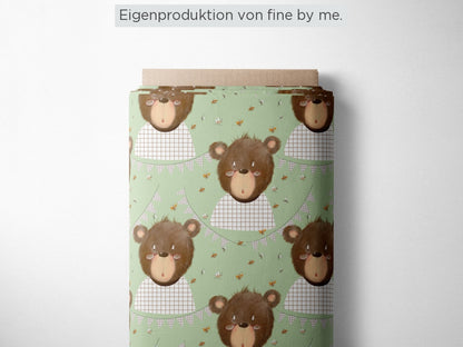 Stoffübersicht „Bär Paul grün“