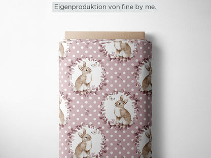 Stoffübersicht „Bunny and Butterfly rose dots"