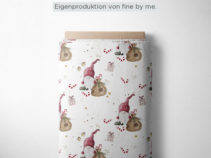 Stoffübersicht „Weihnachtswichtel weiß"
