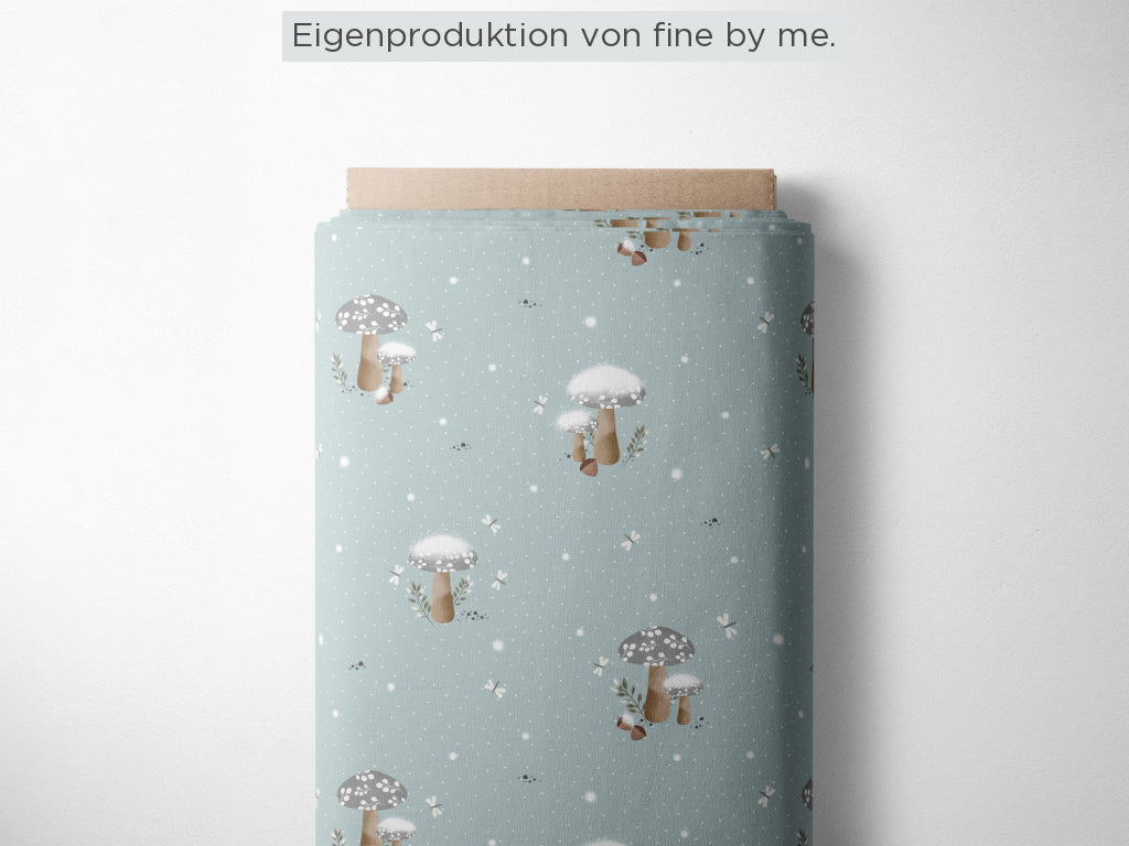 Stoffübersicht „First Snow aqua dots“