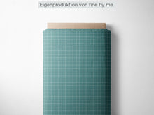 Lade das Bild in den Galerie-Viewer, Stoffübersicht „Grid teal“
