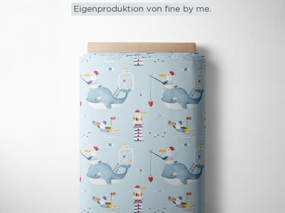 Stoffübersicht „Let's Go Fishing lightblue“