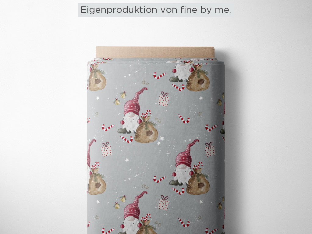 Stoffübersicht „Weihnachtswichtel grau"