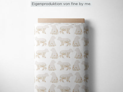 Stoffübersicht „Flowerbear white“