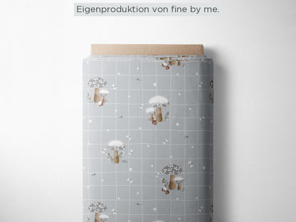 Stoffübersicht „First Snow grey grid“