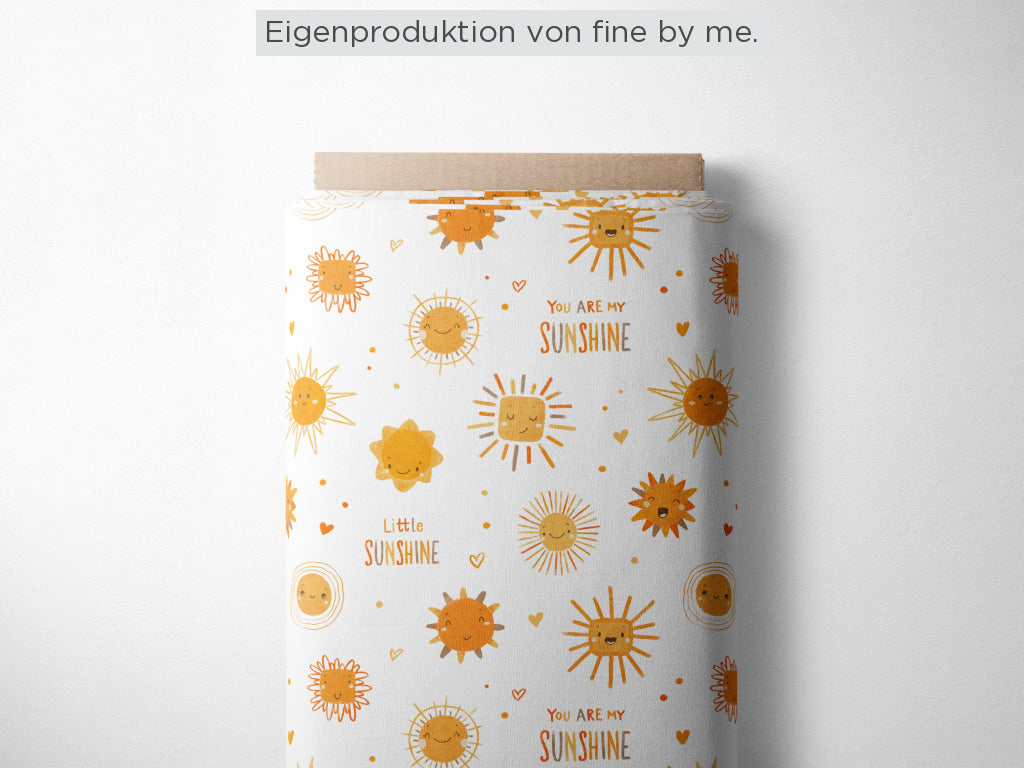 RESTSTÜCK 55cm Bio Jersey „Little Sunshine“ exklusive Eigenproduktion Bio Jersey, 95% Baumwolle, 5% Elasthan, 210g/m²,