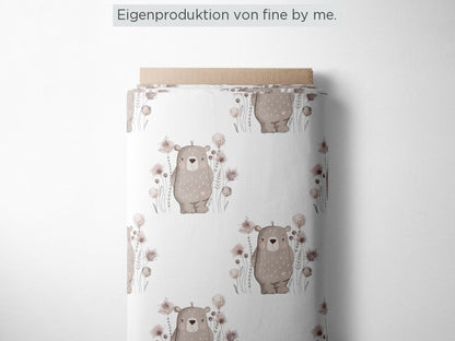 Stoffübersicht „Blumenbärchen weiß“