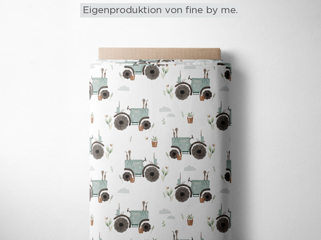 Stoffübersicht „Tractor white“
