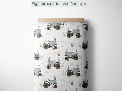 Stoffübersicht „Tractor white“