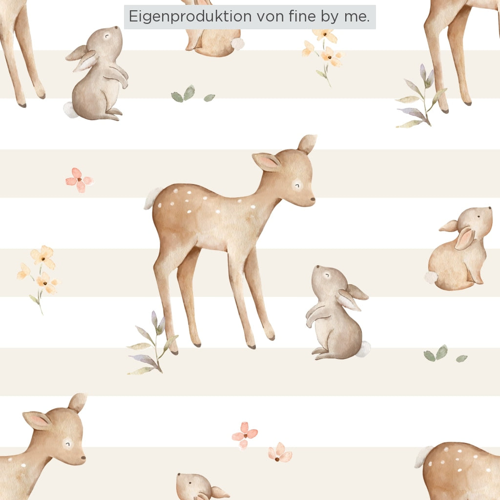 Stoffübersicht „Fawn and Rabbits“