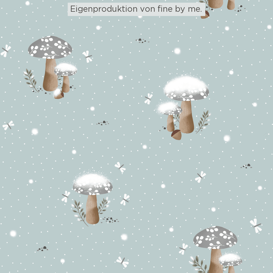 Stoffübersicht „First Snow aqua dots“