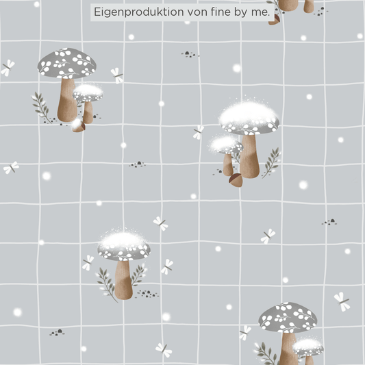 Stoffübersicht „First Snow grey grid“