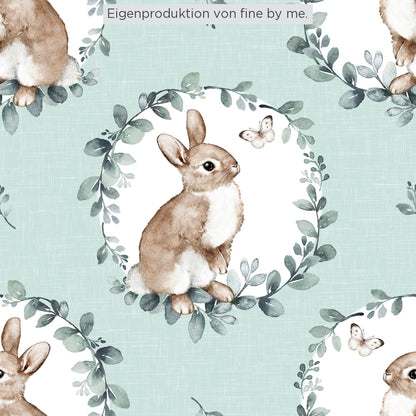Stoffübersicht „Bunny and Butterfly mint"
