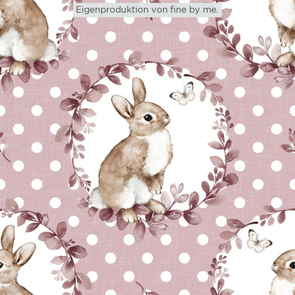 Stoffübersicht „Bunny and Butterfly rose dots"