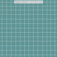 Lade das Bild in den Galerie-Viewer, Stoffübersicht „Grid teal“
