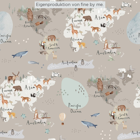 Stoffübersicht „One World latte“