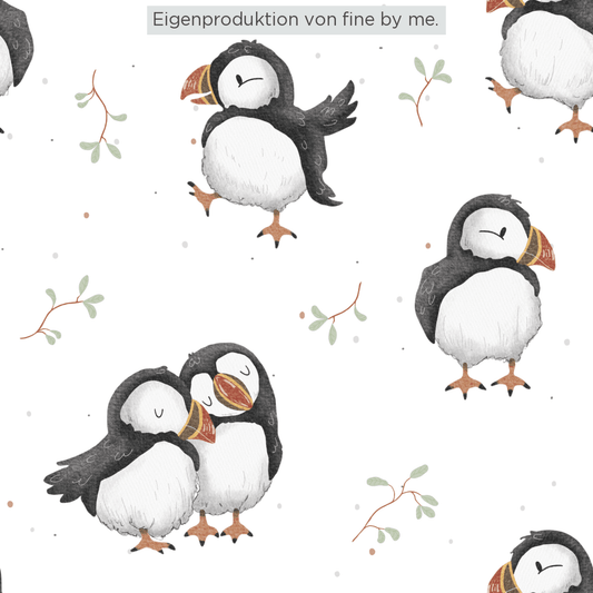 Stoffübersicht „Puffin Love white“