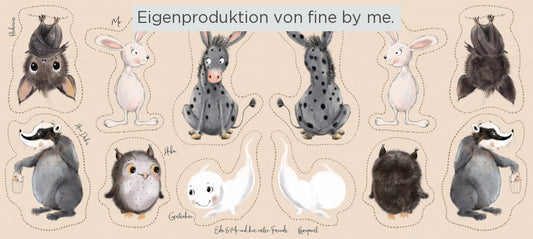 Stoffübersicht Kissen-Panel „Eda & Mo und ihre vielen Freunde“