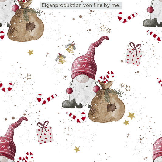 Stoffübersicht „Weihnachtswichtel weiß"