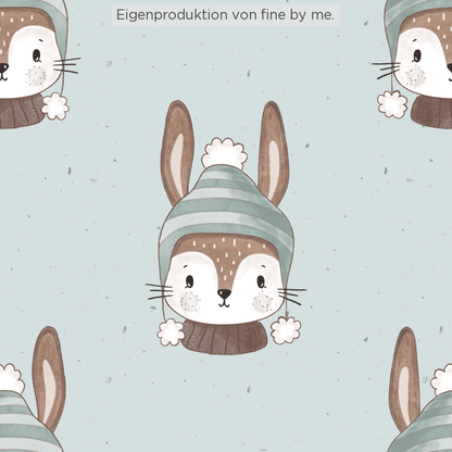 Stoffübersicht „Winterhase mint"