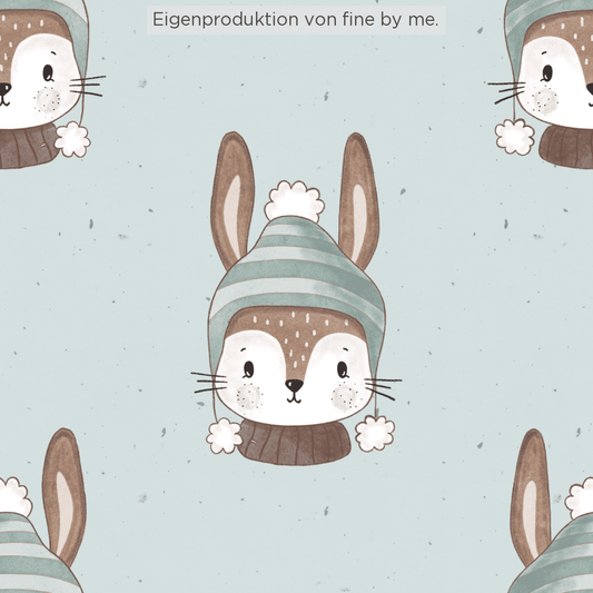 Stoffübersicht „Winterhase mint"